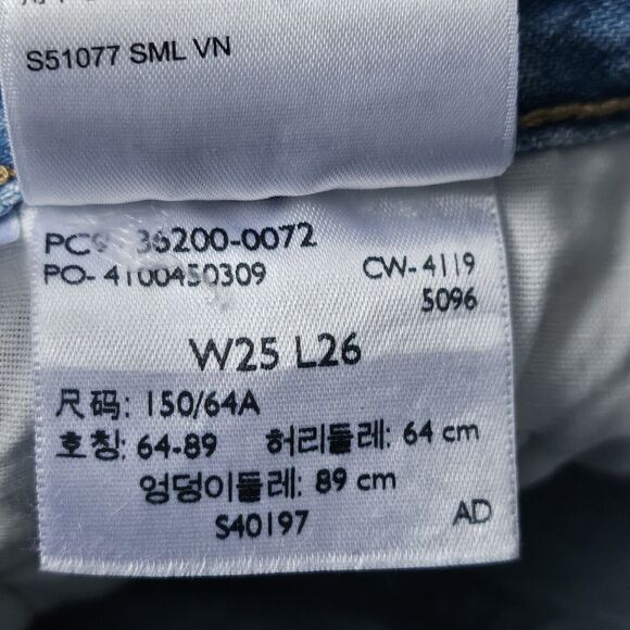 Levi's Premium 501 Jeans Womens Size 25Wx26L Light Wash Distressed Straight Leg - Picture 6 of 8